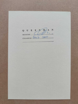 Złoty strzał - certyfikat autentyczności kolażu autorstwa Queenman